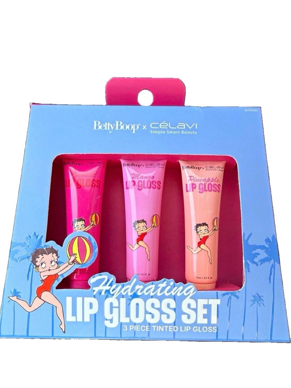 Betty boop x Celavi Hydrating Pink Lip Gloss Set - 3 Piece